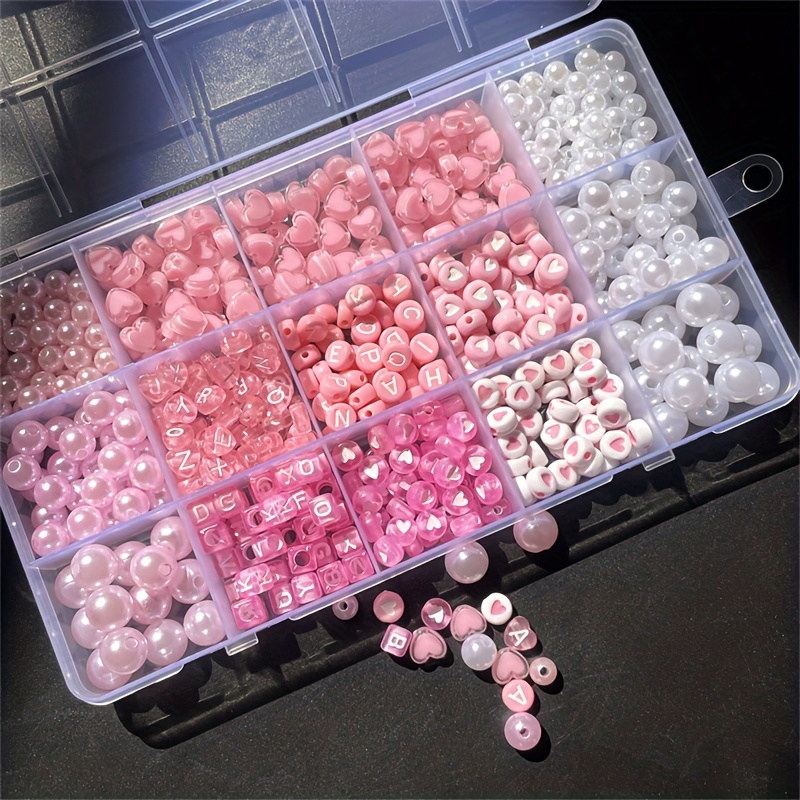 Bead Organizer Tray - Коробка с розовым алфавитом из 10